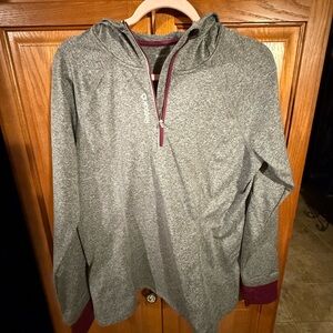 Reebok Heather Gray and Maroon Hoodie